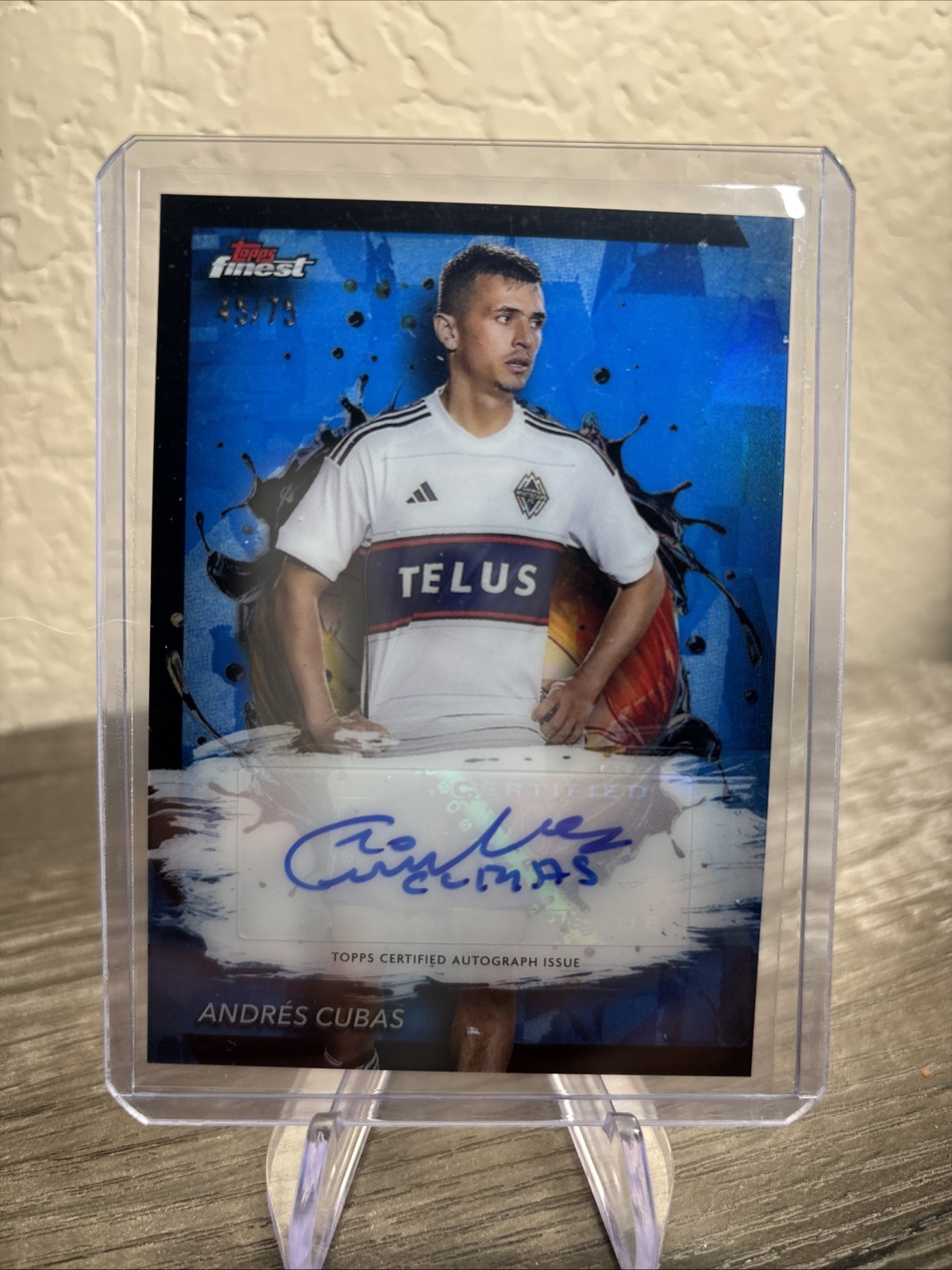 2024 Topps Finest MLS #BA-AC Andres Cubas Blue Auto /75Vancouver
