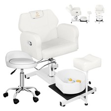Hydraulic Pedicure Chair with Foot Spa Basin Adjustable Salon Nail Spa Chair