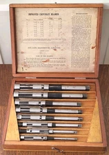 Vintage L. O. Beard Tool Co. Improved Critchley Reamer Set (8) w/Wood Box 