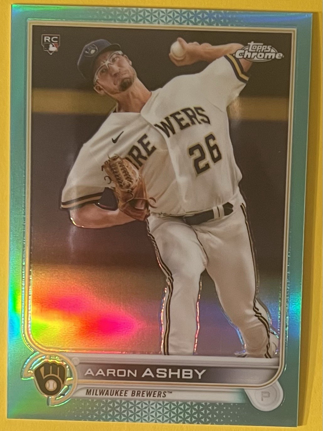 2022 Topps Chrome - Aaron Ashby #80 Aqua Refractor /199 (RC)