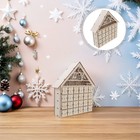 Adventskalenderhaus aus Holz: LED-Weihnachts-Countdown-Kalender mit 24