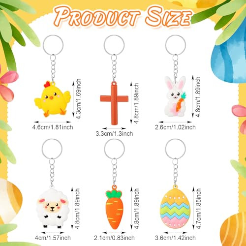 60 Pcs Easter Keychain Easter Day Party Favors Bunny Key Chain Key Ring Rabbit - Picture 4 of 7