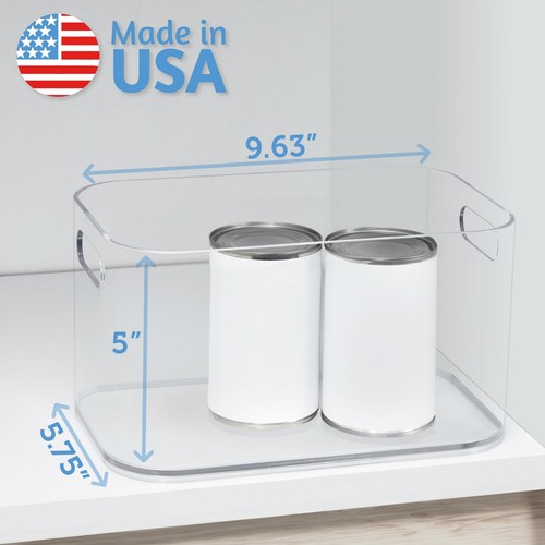 Bliss 10" x 6" Open Clear Pantry Organizer Bin, Plastic Containers with Handl... - Picture 5 of 8
