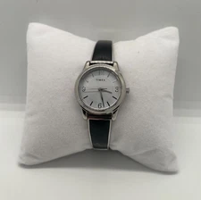 Timex Womens Watch 25mm Silver Tone Case Black/Silver Expansion Band