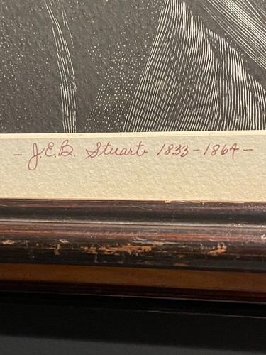 Numbered Framed Lithograph CONFEDERATE CIVIL WAR ERA GENERAL J.E.B. STUART - Picture 16 of 19