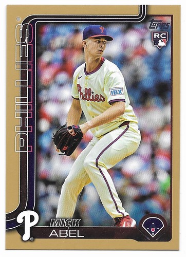 2025 Topps Update Gold Parallel Mick Abel #0777/2025 (US127) Phillies RC - Picture 1 of 2