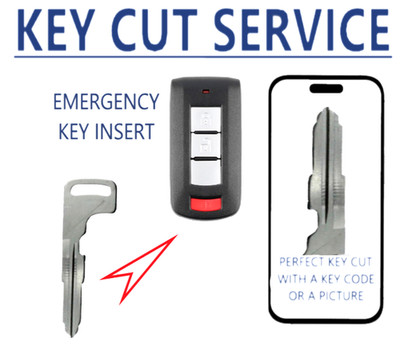 KEY CUT SERVICE +  Mitsubishi 2006 - 2022 Smart Key Emergency Key 6370A770