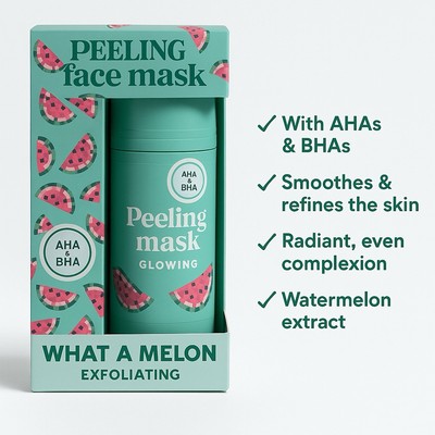Peeling Face Mask What A melon Exfoliating Skin Care AHA+BHA Glow Glowing Skin