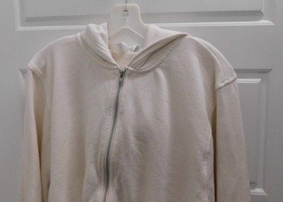 Alo Yoga Sweet Escape Cropped Zipper Hoodie in White Size Medium