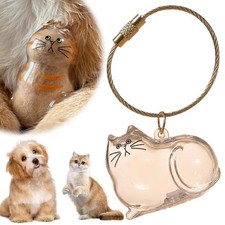 .Cat Keychain Hair Storage Bottle, Cat Hair Storage NEW US Pendants Box I9H9