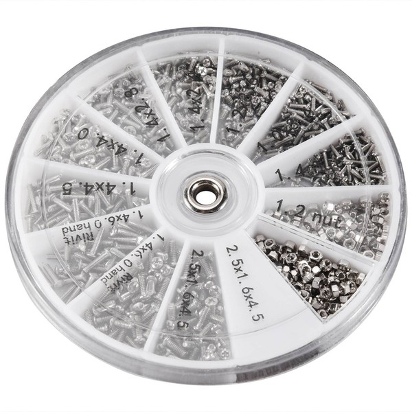 1000Pcs Edelstahl Schrauben Set Maschinenschrauben Sortiment Fuer Pc Brille2309-image