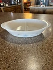 Vintage 1960's Glasbake Divided Serving Dish Blue Atomic Starburst Milkglass 12"