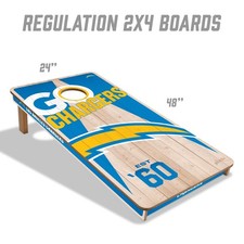Pro Cornhole Boards Los Angeles Chargers 2x4 Foldable Legs Resin Bags