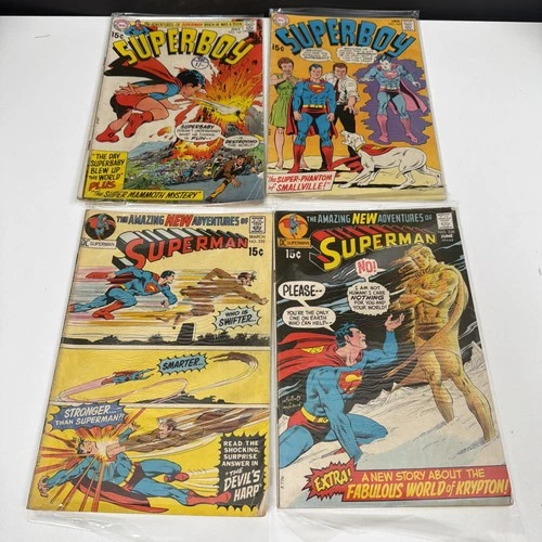 4x Vintage Superman Comic Books