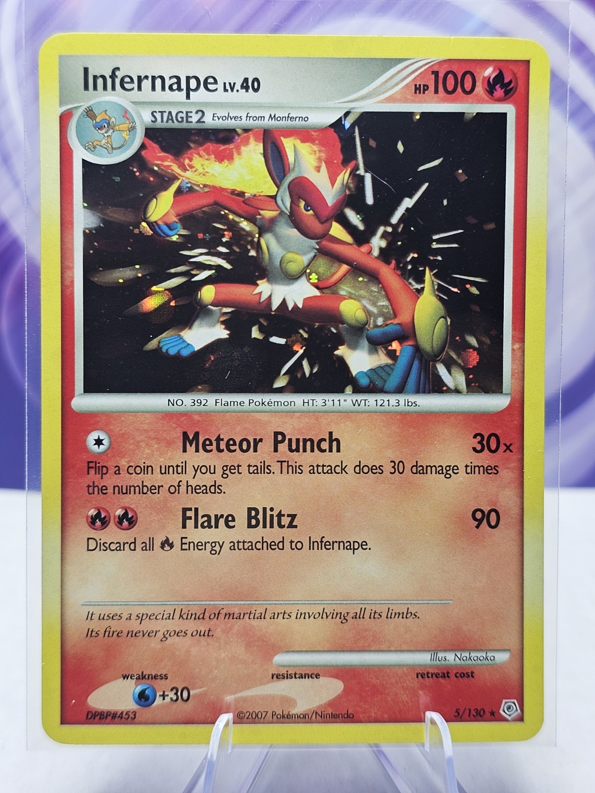 Infernape 5/130 Holo Rare Diamond and Pearl Pokemon Card Game LP