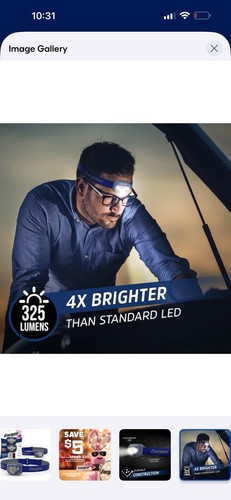 Energizer LED Headlamp, 350 Lumen, Batteries Included, 2 Pack - Picture 6 of 9