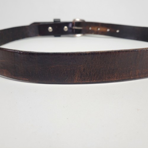 Full Grain Leather Belt 42 Handmade Removable Buckle Work Brown Distressed - Picture 7 of 16