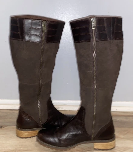 Stivali equitazione Timberland Bethel al ginocchio con zip interna donna taglia 9w marrone