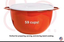Tupperware Thatsa Bowl Jumbo LARGE 59 Cup Orange With White Seal New BPA FREE