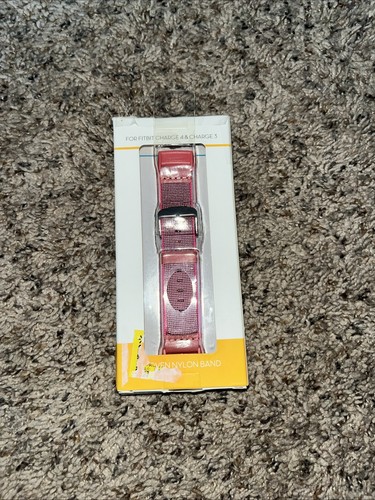 Woven Nylon Band IN PINK For Fitbit Charge 3 / 4 CHARGE - Picture 1 of 2