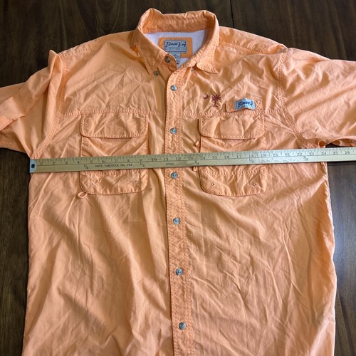 Camisa Bimini Bay Para Hombres Grande Melocotón Sólida Manga Corta Abotonada Ventilada Pesca - Imagen 5 de 10