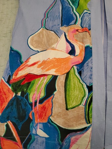 Chicos Hello Flamingo Drama Ruana Kimono S/M Wisteria Blue Open Jacket New NWOT - Picture 5 of 16