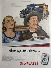 1948 Conoco Motor Oil Plating Nth Engine Sludge Carbon Build Up VTG Print Ad