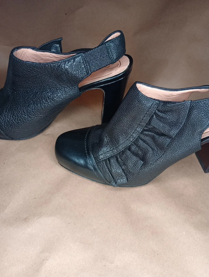 Nanette Lepore женские трудно найти размер 6 мягкая кожа блок каблук Mules черный - Изображение 3 из 4