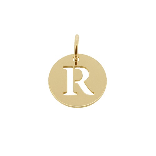 Dije de disco colgante de letra inicial enchapado en oro de 9 quilates personalizado recortado cualquier letra inicial a la Z - Imagen 22 de 30
