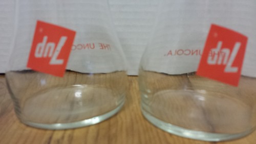 4 Vintage 7 UP the UNCOLA inverted Soda glasses, POP Soda 1970's - Picture 2 of 3