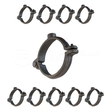 Highcraft Hinged Split Ring Pipe Hanger, Malleable Iron Clamp (10 Pack)