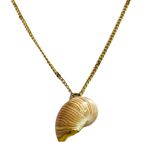 Muschel Halskette - 24" goldfarbene Kette - Muschel