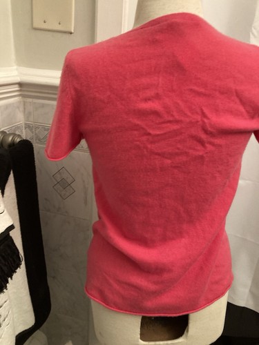 Badgley Mischka Womens Short Sleeve Sweater Pink Size Extra Small Flawless - Picture 5 of 9