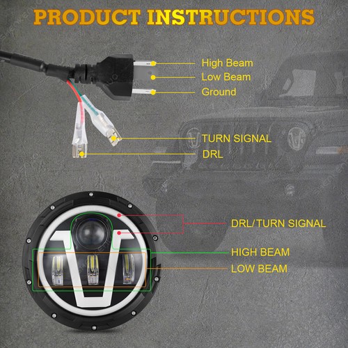 7" LED Headlights 4" Fog Lights Turn Signal Combo For 2002-2007 Jeep Liberty - Picture 2 of 20