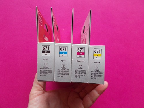 Canon Pixma 671 XL Black Cyan Pink Yellow Ink Cartridge Genuine Made Japan - New - Photo 5/6
