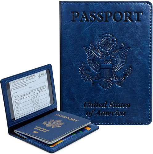 Funda para pasaporte, billetera, bloqueo RFID, de cuero, con ranura para tarjeta - Bild 8 von 12