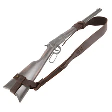 Set of Leather No Drill Harnessed Butt Holder, Sling Ring, Carry Sling for Rifle