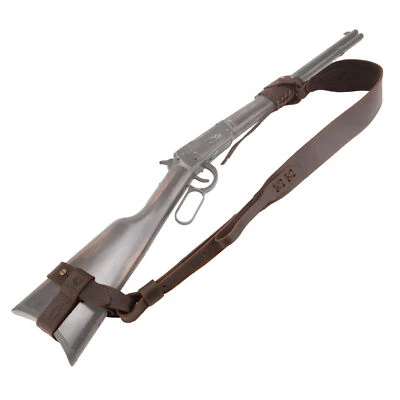 WAYNE'S DOG Set of Leather No Drill Harnessed Butt Holder, Sling Ring, Carry Sling for Rifle