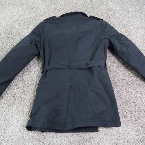 Theory Coat Mens Medium Black Douglas Forrester Trench Belted Double Breasted - Picture 9 of 9