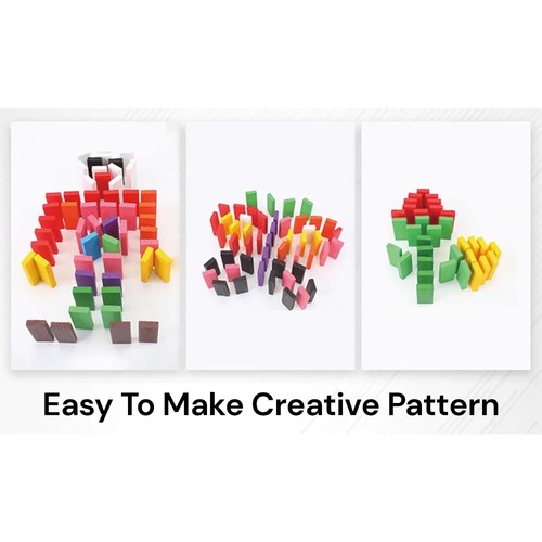 120pcs Wooden Domino Building Blocks Tiles Tumbling Dominoes Family Game Kids - Picture 15 of 15