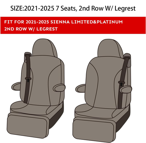 EKR Custom Fit Sienna Car Seat Covers for Toyota 2011-2025 Durable Faux Leather - Picture 34 of 79