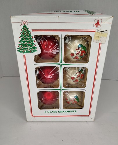 Rare Vintage Santa Design & Red Glass Ornaments Essex Franke Company Made in USA - Picture 2 of 24