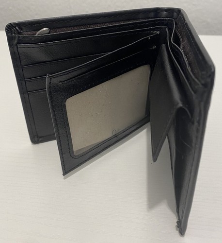 Men’s Black Leather Bifold Zipper wallet - Picture 5 of 8