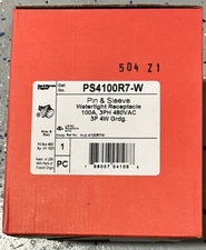 Pass & Seymour PS4100R7-W Pin and Sleeve Watertight Receptacle 100A 480V 3P 4W