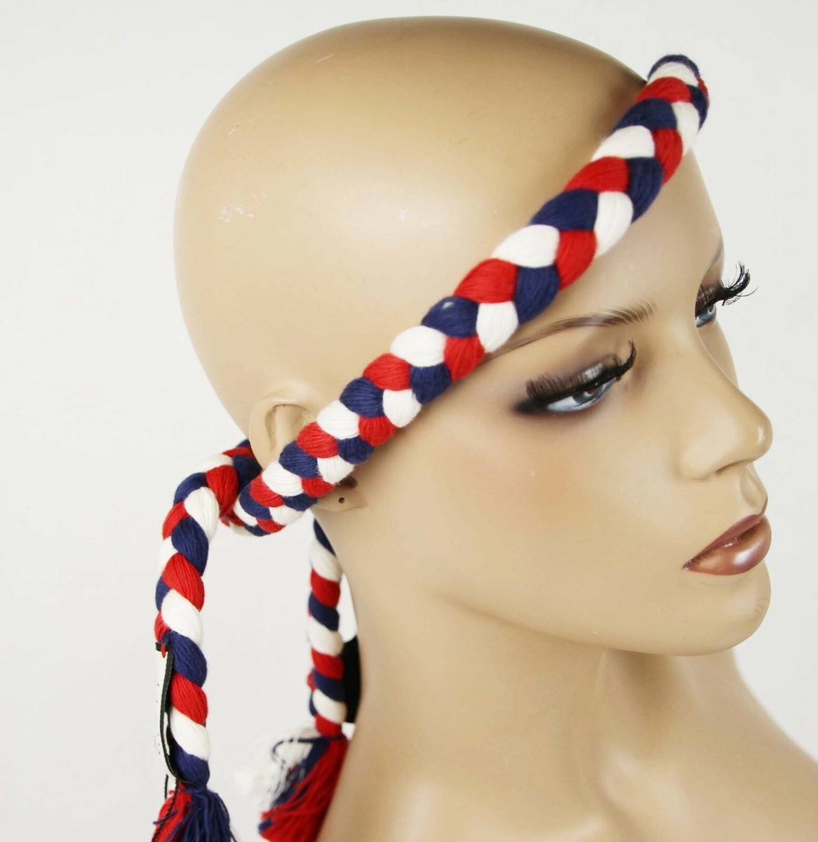 Gucci Red/White/Blue Cotton Braided Thread Headband 528887