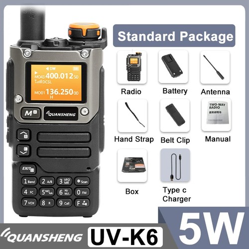 New For Quansheng UV-K6 Walkie Talkie 5W Air Band Radio Wireless Frequency Radio - Zdjęcie 7 z 45