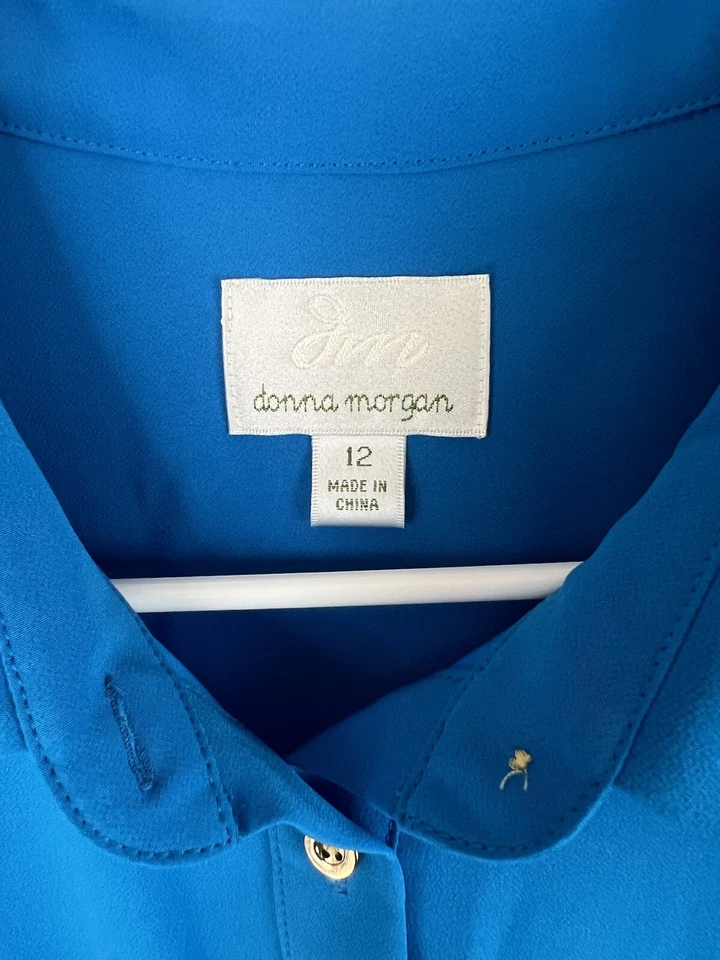 Nuevo Vestido Donna Morgan Azul Cobalto Para Mujer Talla 12 Todas las Temporadas Mangas 3/4 Nuevo Con Etiquetas Foto 2 de 3