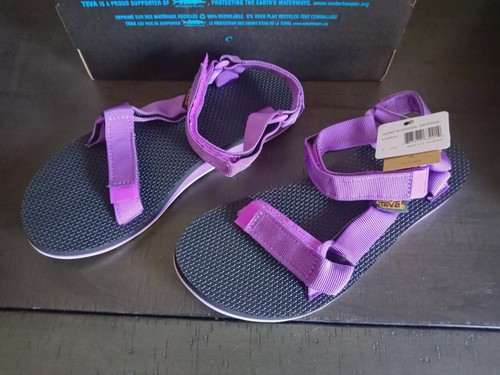 NEU DAMEN GRÖSSE 7 SCHWARZ mit LILA RIEMCHEN TEVA ORIGINAL UNIVERSAL 1003987 SANDALEN