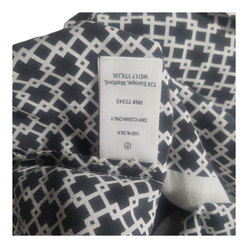 Small Cynthia Rowley 100% Pure Printed Silk Shift Dress Black White Spring EUC V - Picture 10 of 15