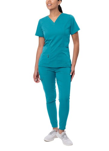 Adar Pro Flawless Plus Scrub Set Women Elevated V-Neck Top & Jogger Scrub Pants - Picture 22 of 224